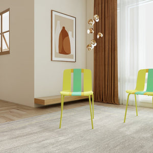 English Elm Holiday Stackable Polypropylene Side Chair Set of Four for Indoor Outdoor Dining Grain Yellow,Haze Green,Tropical Orange W3450P447384