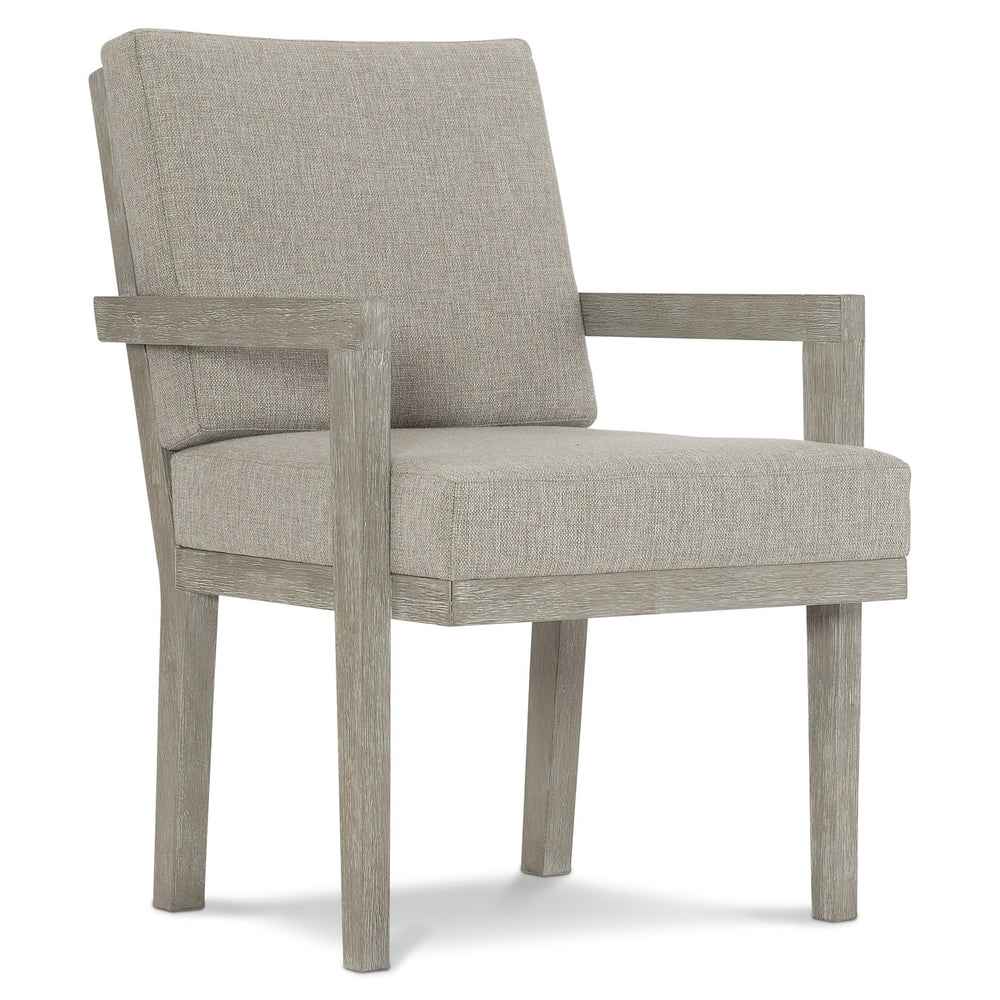 Bernhardt Bernhardt Foundations Arm Chair In Cerused Acacia Light Shale Finish — Woven Upholstery, Modern Rustic Comfort 306548