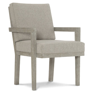 Bernhardt Bernhardt Foundations Arm Chair In Cerused Acacia Light Shale Finish — Woven Upholstery, Modern Rustic Comfort 306548