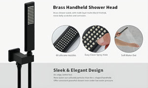 English Elm Male Npt Matte Black Shower And Tub Faucet Set - 10" Rainfall Showerhead & Waterfall Filler System T3177P277543