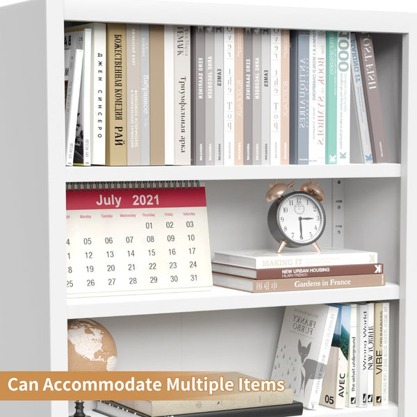 English Elm Metal Industrial Bookcase 5 Tier Open Shelves with Cabinet Door for Home Office T2398P442676
