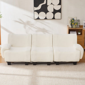 English Elm Oversized Chenille Chaise Lounge Deep Seat Sculptural Armrests Modern Living Room Retreat N763P326131A