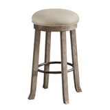 INK+IVY OAKTOWN Industrial Backless Bar Stool with Swivel Seat II104-0210 Light Grey