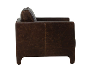 Sunpan Rodney Lounge Chair - Luxurious Italian Chocolate Leather For Ultimate Comfort And Style Brown Leather 112162