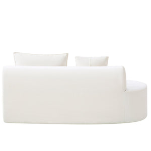 English Elm 138.6" Curved Modular Sectional Sofa Low Profile High Density Foam Living Room Lounge White N767P366006W