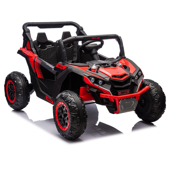 English Elm 24v Two Seat Kids Electric Utv with Parental Remote Suspension Off Road Ride On Red W1578P184803