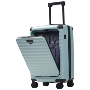 English Elm Luggage 5 Piece Abs Hardshell Travel Set with Usb Port Spinner Wheels and Tsa Lock Light Blue N732P265290N