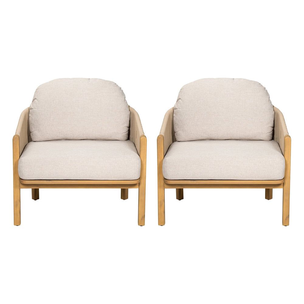 English Elm Christopher Knight Home® - Grotta Outdoor Club Chair Set Of 2 - Elegant Beige Rope & Cushions For Ultimate Comfort & Style N775P301130T-S2