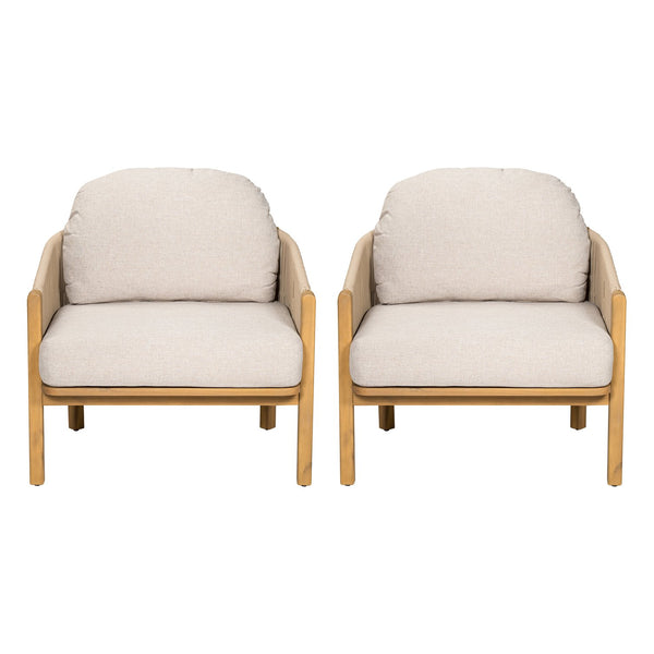 English Elm Christopher Knight Home® - Grotta Outdoor Club Chair Set Of 2 - Elegant Beige Rope & Cushions For Ultimate Comfort & Style N775P301130T-S2