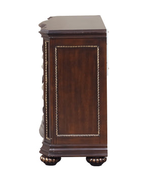 English Elm Paris G09300-D Dresser with Velvet-Lined Top Drawer, Wood Veneer Finish, Iron-Style Handles & Bun Feet Cherry 72 L x 23 W x 37 H B078P301566