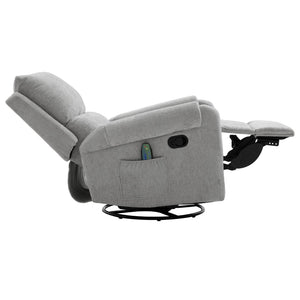 English Elm Manual Recliner Swivel Rocker Massage Chair Chenille Nursery and Living Room Seat Grey N763P347287E