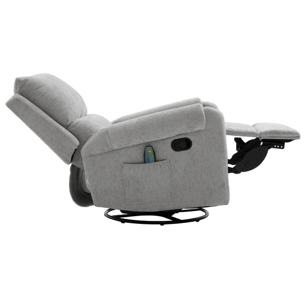 English Elm Manual Recliner Swivel Rocker Massage Chair Chenille Nursery and Living Room Seat Grey N763P347287E