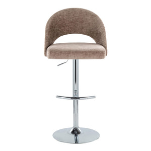 English Elm Adjustable Swivel Barstools Set of 2 Fabric Seat Black Metal Base Kitchen Counter Brown B202S02004