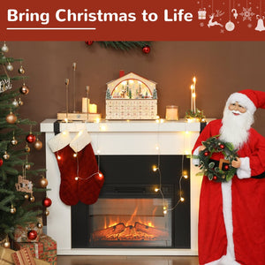 English Elm Christmas Wooden Village Advent Calendar with 24 Drawers and Warm Led Glow T3971P381239