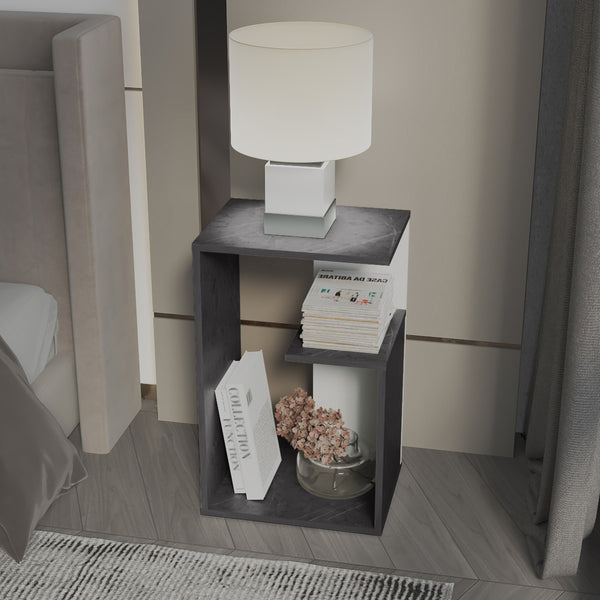 English Elm Everet 25" 3-Tier Shelf Side Table – Compact Multicolor End Table with Sturdy Particle Board Storage B070P363828