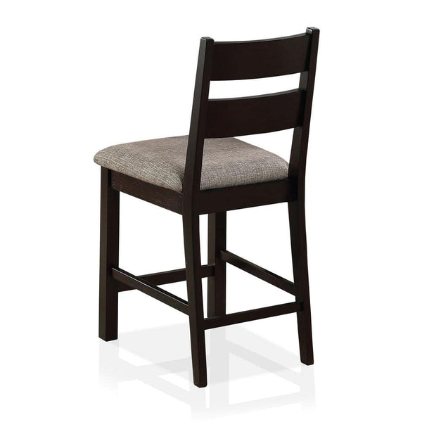 English Elm Dining Chairs Set of 2 Espresso Frame with Light Gray Padded Fabric Seats Ladder Back Transitional Dining B011P291549