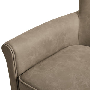 English Elm Westly Faux Leather Swivel Accent Chair with Rolled Arms, 360° Metal Swivel, Coil Spring Comfort taupe B050P390596
