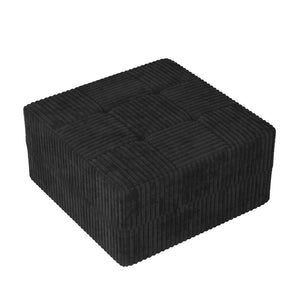 English Elm Ottoman Modular Sectional Sofa Terrycloth Upholstered Sleeper for Modern Living Spaces Black W487P230480