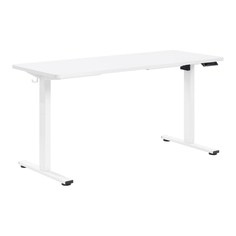 OSP Home Furnishings Primo Electric Sit Stand Desk with Laminate Top and Heavy Duty Steel Frame for Home Office 59"W PMO6024-WH