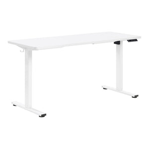 OSP Home Furnishings Primo Electric Sit Stand Desk with Laminate Top and Heavy Duty Steel Frame for Home Office 59"W PMO6024-WH