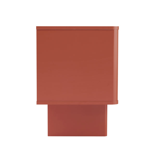 English Elm Ella Modern 20" Nightstand with Sled Legs, Open Shelf & Handle-Free Drawer — Sleek Safe Design Terracotta B365P398147