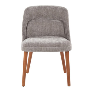 English Elm Chair Set of 2 Mid-century Modern Upholstered Dining Accent with Tapered Wood Legs Grey B202P471336