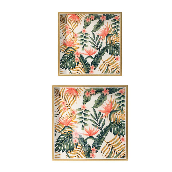 English Elm Set of 2 Botanical Floral Mdf Decorative Trays with Pvc Print for Vanity Display B056P416847