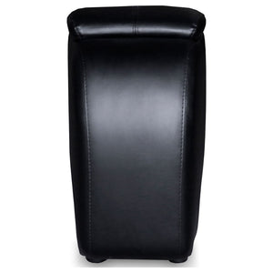 English Elm Black Top-grain Leather Home Theater Seating Row with Pocket Coil Recliners and Consoles B062S01838