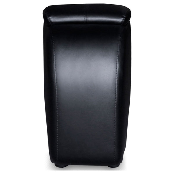 English Elm Black Top-grain Leather Home Theater Seating Row with Pocket Coil Recliners and Consoles B062S01838