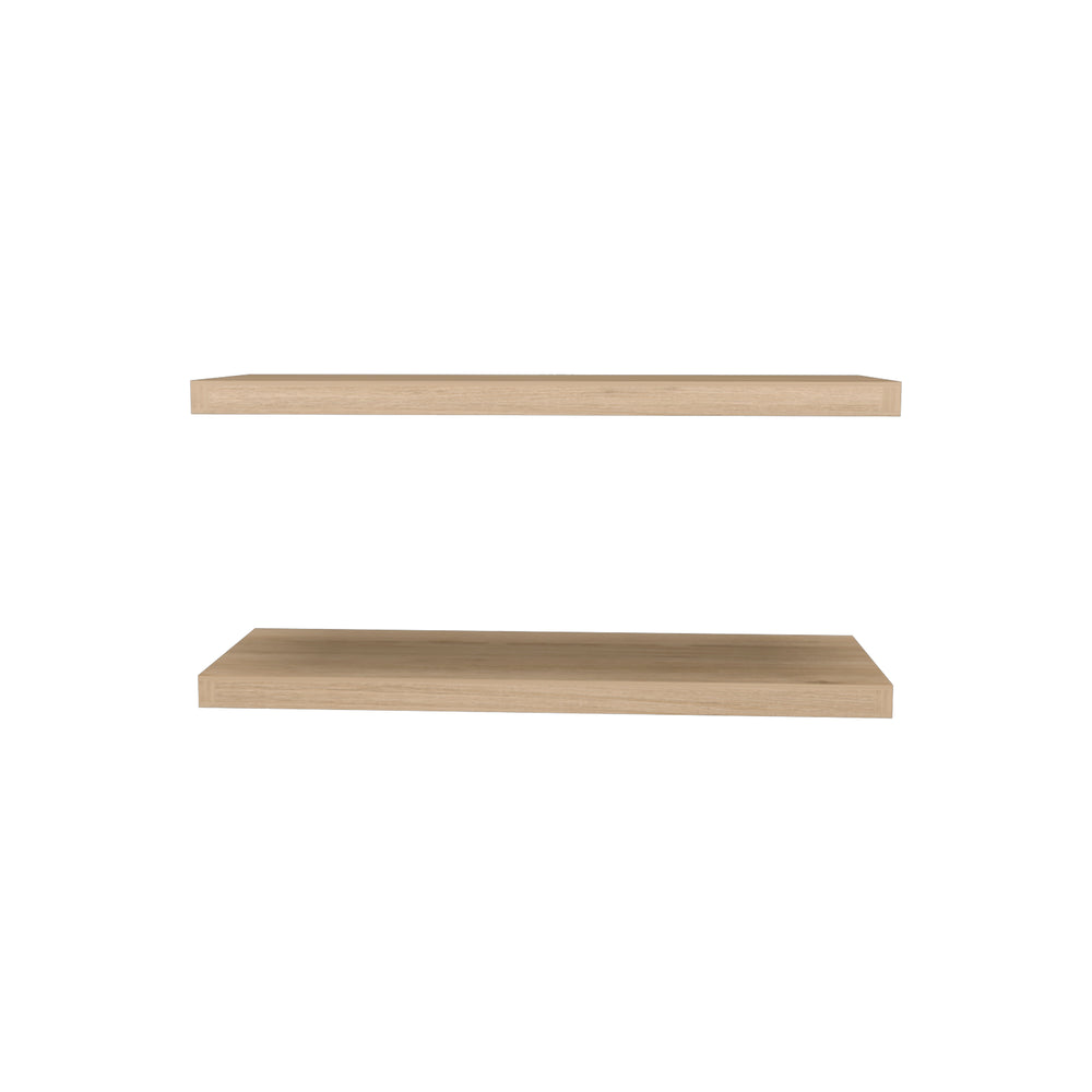 English Elm Floating Shelves - Modern Light Pine Design, 2 Durable Shelves For Stylish Storage & Display Solutions B097P250925