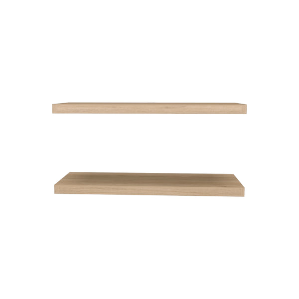 English Elm Floating Shelves - Modern Light Pine Design, 2 Durable Shelves For Stylish Storage & Display Solutions B097P250925