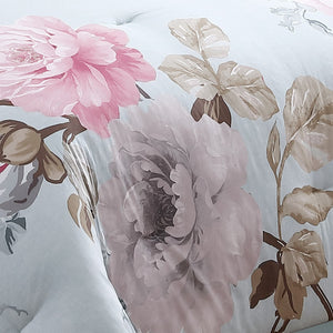 English Elm Ridgely Blush 7-Piece King Comforter Set - Elegant Floral Design, Soft Cotton & Reversible Finish B340P341958-GIGA