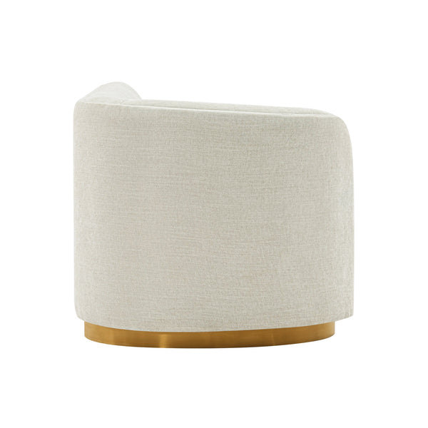 English Elm Daria 132" Chenille Sectional with Golden Mop Base — Luxurious High‑Density Foam, Pine Frame, 1100lb Capacity Ivory B365S00120