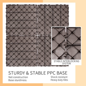 English Elm Plastic Interlocking Deck Tiles 44 Pack Snap Together Waterproof Patio Flooring W2882P204562