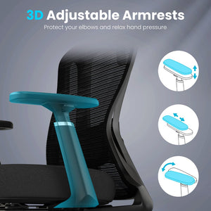 English Elm Ergonomic High Back Mesh Desk Chair with Flip up Arms and Adjustable Lumbar Support Black T3623P435558