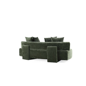 English Elm Verandah 91" Olive Green Chenille Sofa – Luxurious Comfort, Stylish Design, Fully Assembled & Ready! B365P398108-GIGA