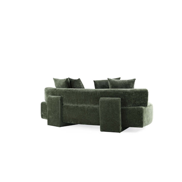 English Elm Verandah 91" Olive Green Chenille Sofa – Luxurious Comfort, Stylish Design, Fully Assembled & Ready! B365P398108-GIGA