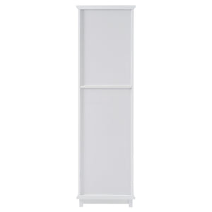 English Elm 63" Tall Bathroom Vanity Cabinet with Glass Doors, Two Drawers and Adjustable Shelves for Stylish Storage White N729P171305K
