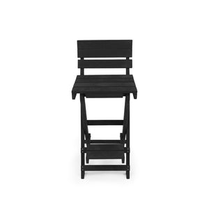 English Elm Harbor Point Recycled Hdpe Outdoor Folding Bar Stool Patio Deck All Season Seating Black B2745P409652