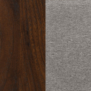 English Elm Anza Queen Bedroom Set with Taupe Upholstered Headboard and Walnut Finish Storage B062S01691
