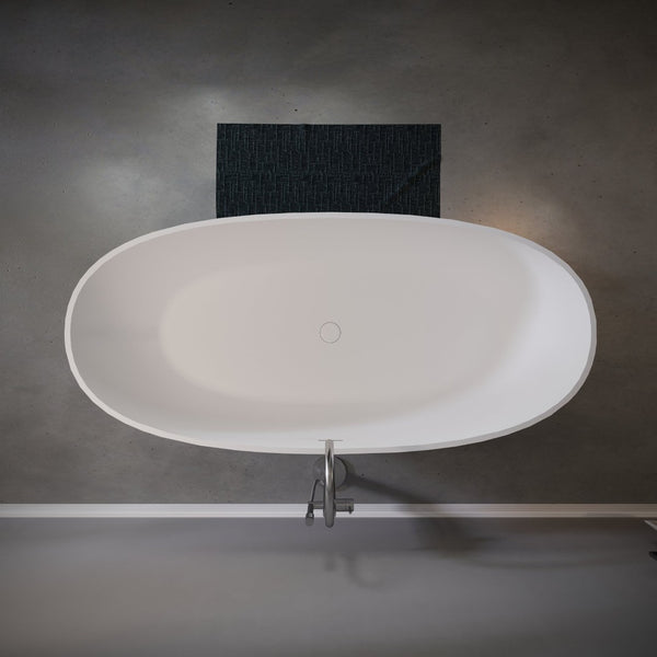 English Elm 65'' Stone Resin Freestanding Soaking Tub Spa Grade Matte Finish Ergonomic Bath T5287P418034