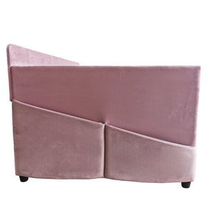 English Elm Modern Velvet Twin Daybed with Pull Out Trundle and Built in Armrest Storage Pockets Pink SF000200AAH