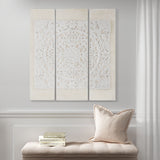 Madison Park White Mandala Global Inspired Triptych 3-piece Dimensional Resin Canvas Wall Art Set MP95A-0115 Offwhite