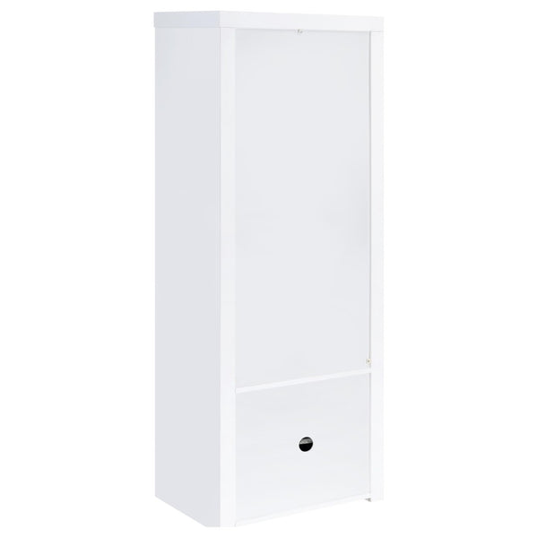 English Elm Lance Glossy White Three Piece Entertainment Center with Glass Shelves for Living Room B062S01736