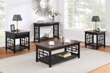 OSP Home Furnishings Oxford Side Table with Drawer Black Frame / Cherry Top