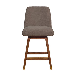 English Elm Amelia Boucle Upholstered Swivel Counterstool with Rubberwood Base for Kitchen Islands B2736P464894