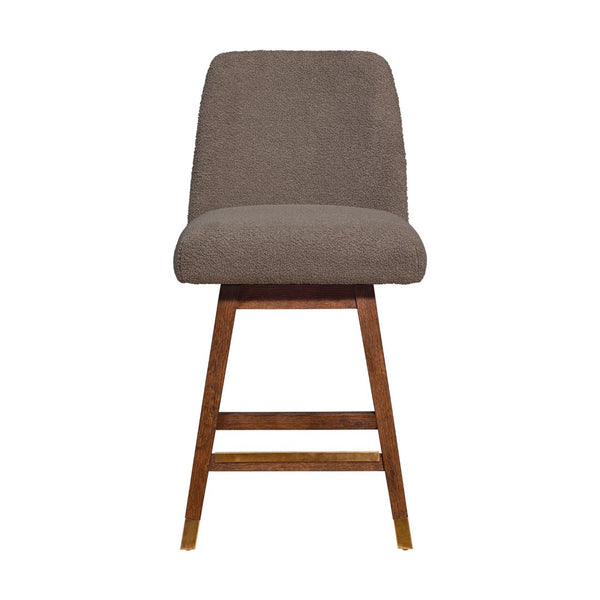 English Elm Amelia Boucle Upholstered Swivel Counterstools Set of 2 for Kitchen Island Bar B2736S00030