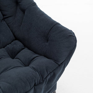 English Elm Accent Recliner Chair With Ottoman – Plush Navy Velvet Lounge Seat For Home, Office & Small Spaces T3903P372941