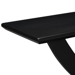 English Elm Mirod 57 Inch Acacia Veneer Console Table with Cross Leg Base for Entryway Black N760P214643B