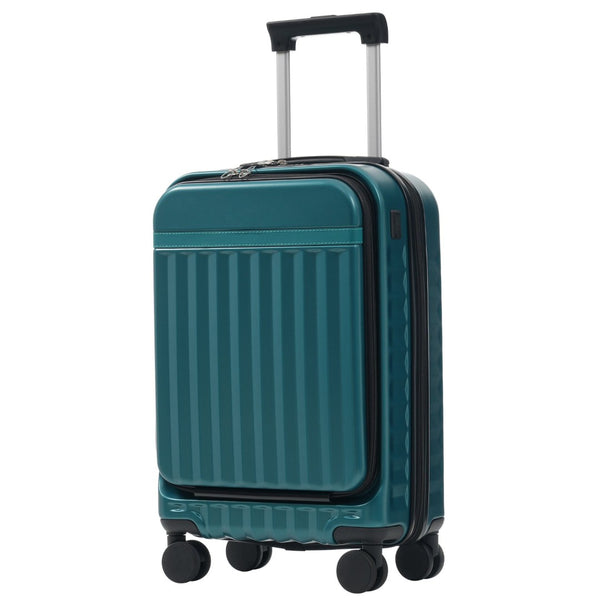 English Elm Front Access Hardside 3 Piece Travel Set with Usb Port Spinner Wheels and Tsa Lock Dark Green N732P326130F